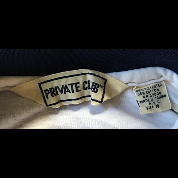 Retro PRIVATE CLUB Mens Polo Shirt Bat Wing Short - Picture 5 of 8